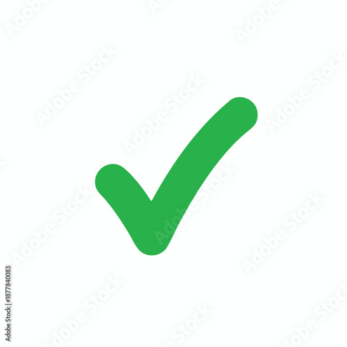 Green Checkmark Symbol on White Background