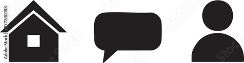 Communication Chat and User Profile Home Symbols