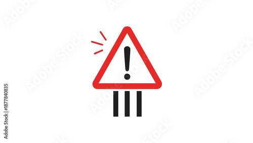 A red warning sign with an exclamation mark, indicating potential hazards or alerts.