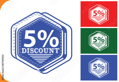 5 Percent Discount Sale Badge Label