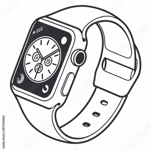 Smartwatch line art