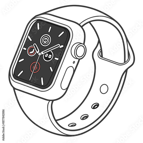 Smartwatch with white strap