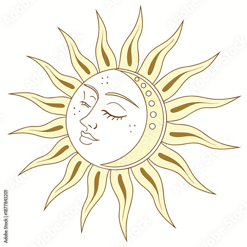Sun and moon illustration