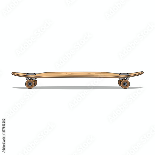 Vintage Wooden Skateboard with Copper Wheels