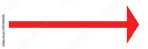 Red long arrow icon .Isolated long arrowhead icon . Right direction arrow . Red icon . Red arrowhead icon 