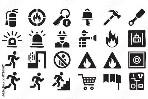 Emergency Exit Icons for Facility Management, Web Interfaces
