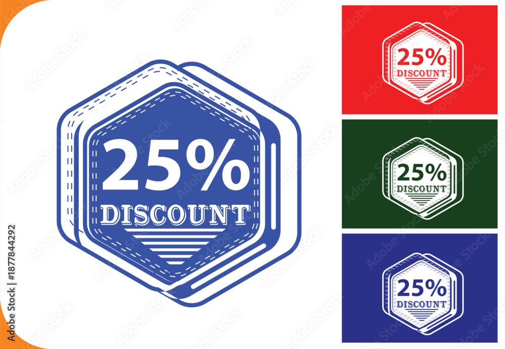 Fototapeta premium 25 Percent Discount Sale Badge Label