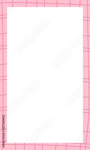 Pink Plaid Valentine Stationery Story Border