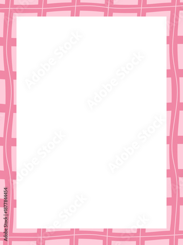 Pink Checkered Valentine Frame Border