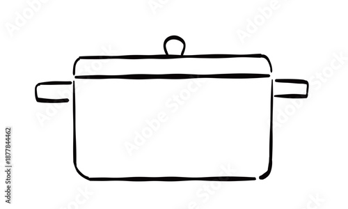 鍋のシンプルな手書き風のイラスト