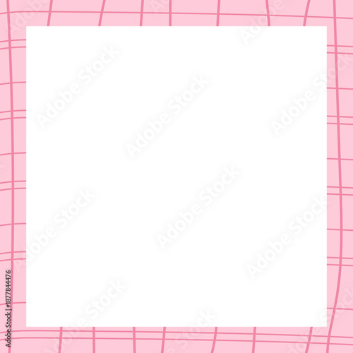 Square Pink Plaid Valentine Frame