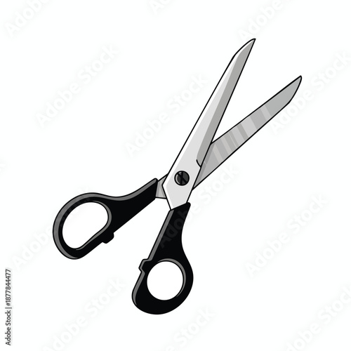 Black handled scissors with silver blades