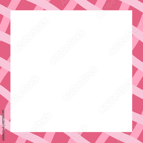 Square Pink Diagonal Stripe Frame