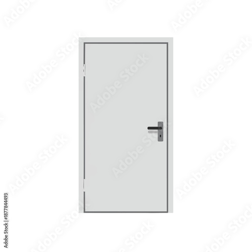 Gray Metal Door with Silver Handle