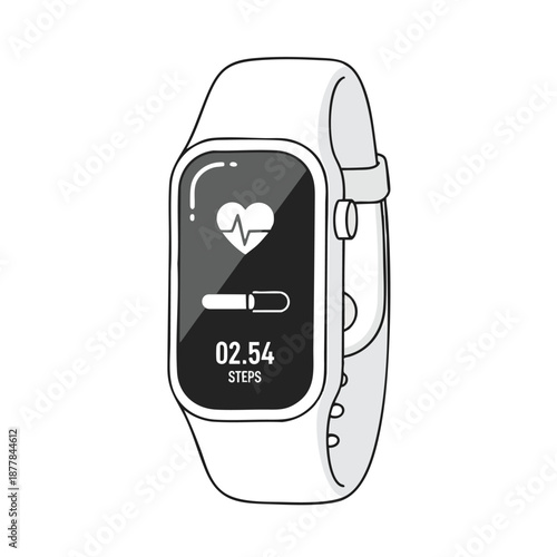 Vector illustration of a smartwatch on a white background