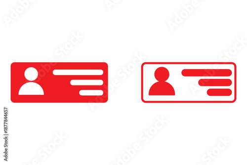 License icon logo design. ID card icon. driver license, staff identification card