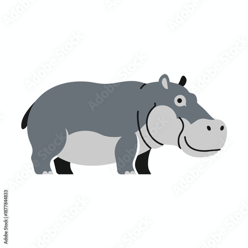 Cartoon Hippo Illustration