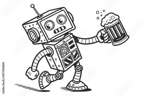  black and white illustration, grizzly bear, woodcut style, detailed fur texture, powerful stance, thick body, engraving technique, bold lines, shading, high contrast, realistic animal portrait, wil