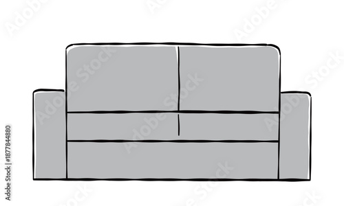 ソファのシンプルな手書き風のイラスト