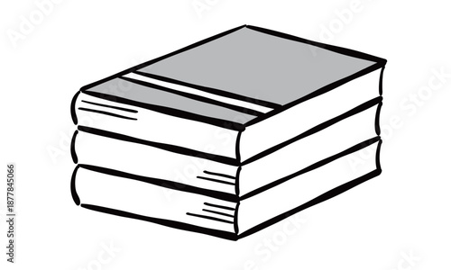 本のシンプルな手書き風のイラスト