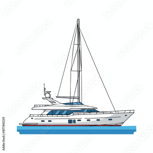 Luxury Catamaran Yacht Illustration