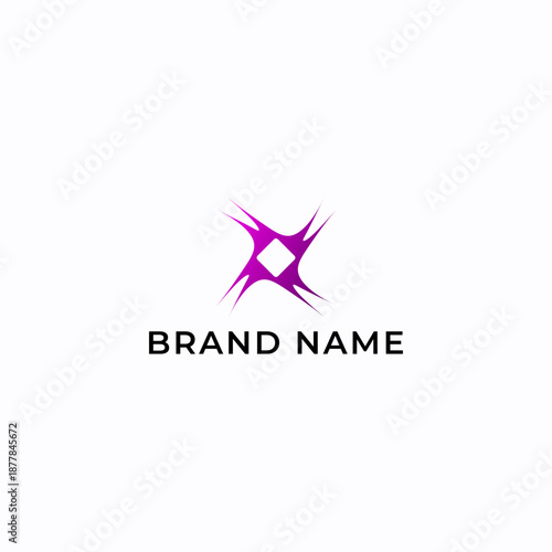 Free Download Modern Abstract Star Logo Design Purple Color. Minimalist Geometric Symbol Representing Innovation, Creativity, Technology, Energy, and Futuristic Branding. Suitable for Business Identity, Startups - GFXLoad