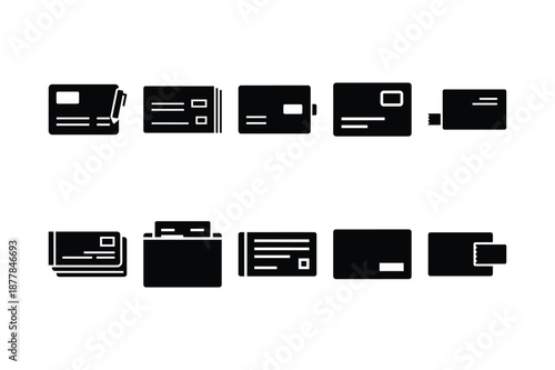 Checkbook Silhouette Minimal Flat Vector Illustration