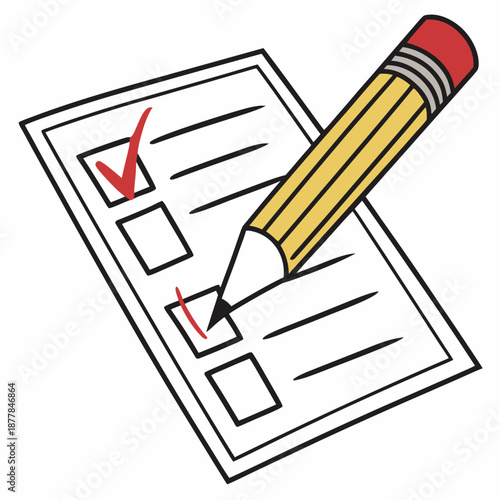 Checklist with pencil