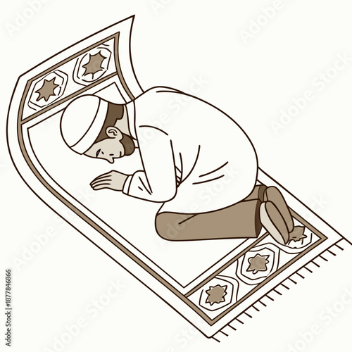 Person praying on a prayer rug