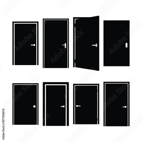 Door Silhouette Minimal Flat Vector Illustration