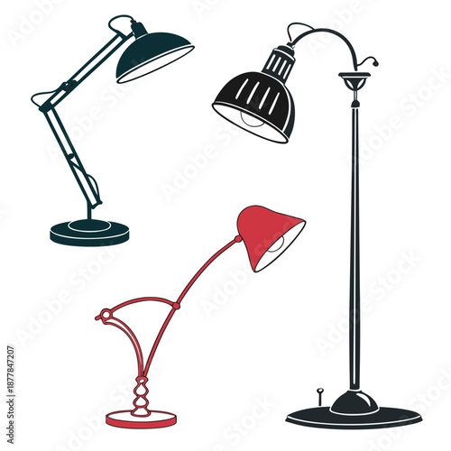 Collection of diverse desk lamps