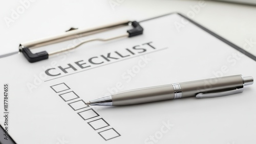 Wallpaper Mural Checklist with pen on clipboard for task management Torontodigital.ca