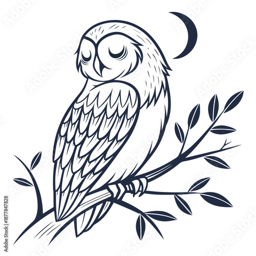 Owl perched on a branch