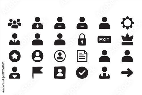 Minimal Black White Interface Icons for SaaS Dashboards and Menus