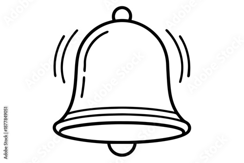 Muted Notification Bell Line Art Icon – Silent Alert Outline Symbol for Apps