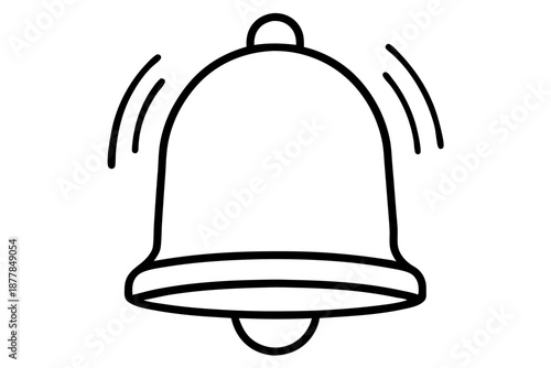 Muted Notification Bell Line Art Icon – Silent Alert Outline Symbol for Apps