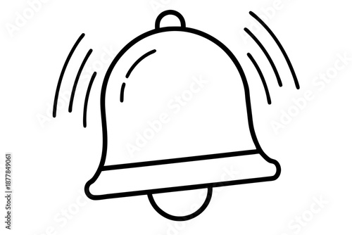 Muted Notification Bell Line Art Icon – Silent Alert Outline Symbol for Apps