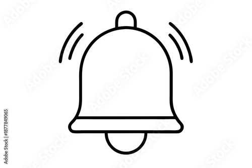 Muted Notification Bell Line Art Icon – Silent Alert Outline Symbol for Apps