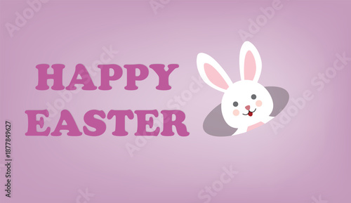 Easter card, poster, card with bunn