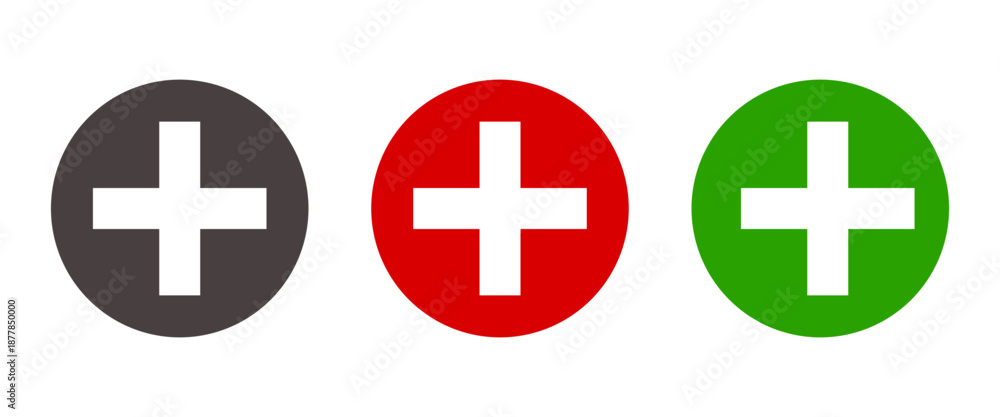 Fototapeta premium Set of add icons on white background.