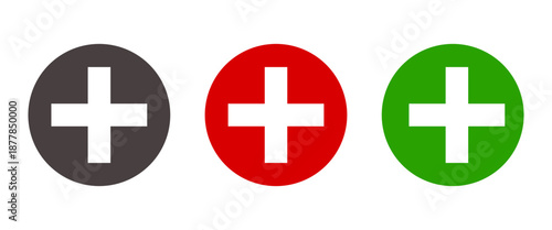 Set of add icons on white background.