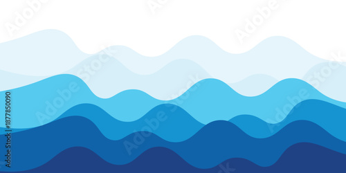 Sea waves layered vector background illustration and sea beach vector illustration eps10. vector