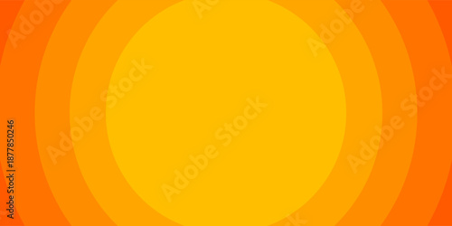 Bright vector background with concentric circles in yellow to orange gradient, radiating from the center like a sunburst for a warm, energetic, and eye-catching effect. eps10