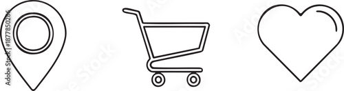 Navigation and Favorite Interaction User Interface Icons