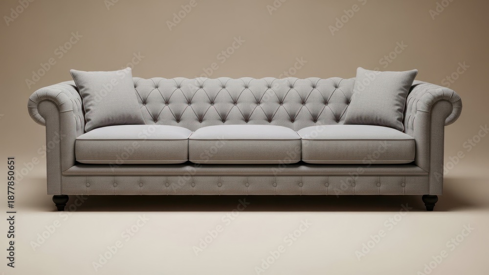 Obraz premium Classic chesterfield sofa isolated on white background
