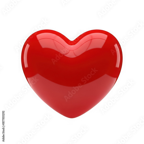 3d red heart icon isolated on transparent background