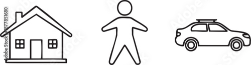 Residential Real Estate and Social Community Icons