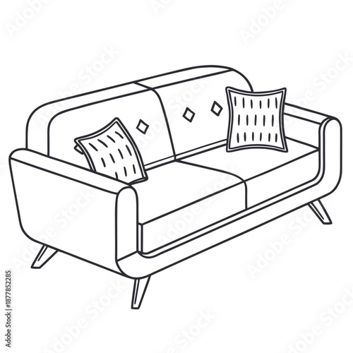 Modern sofa with decorative pillows