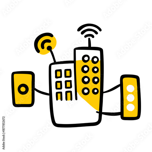 Illustration of various communication devices