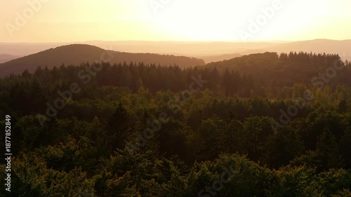 the beautiful landscape of the siegerland germany in the evening 4k 25fps video